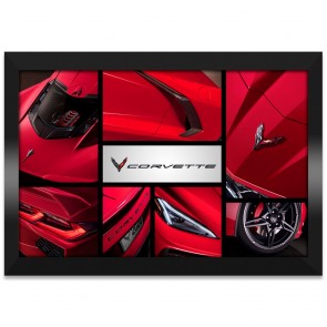 C8 Corvette Collage | Framed Canvas Print